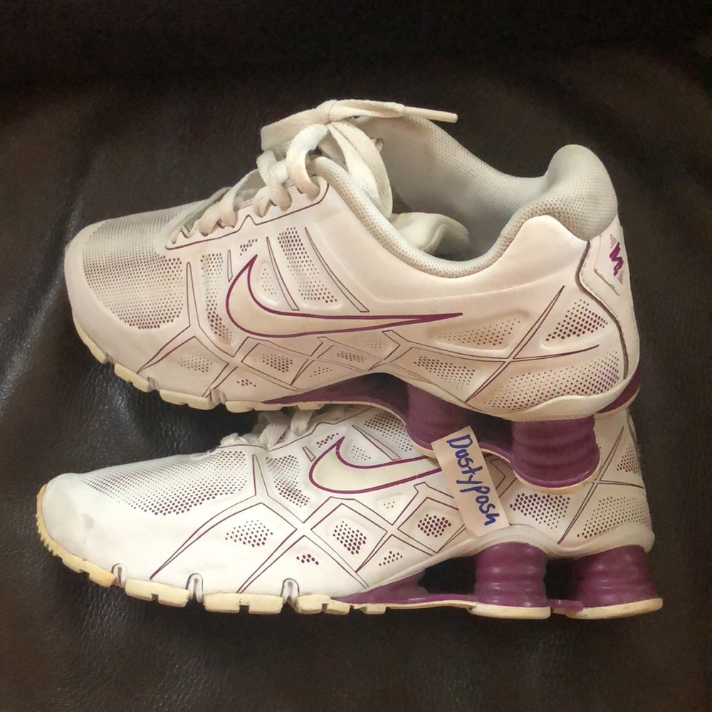 Nike Shox Turbo+ 12 White Purple Sneakers Shoe 7.5 Rare Retro Y2K